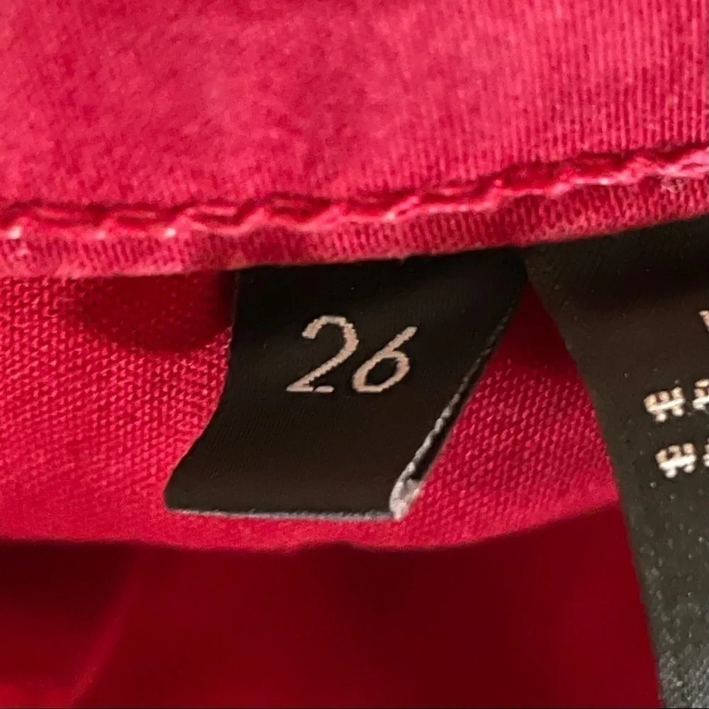 J Brand Revolve Zipper Hem Low Rise Red Classic Ankle Jeans Size 26